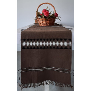 Brown hand loin single table runner- Chizami Weaves 